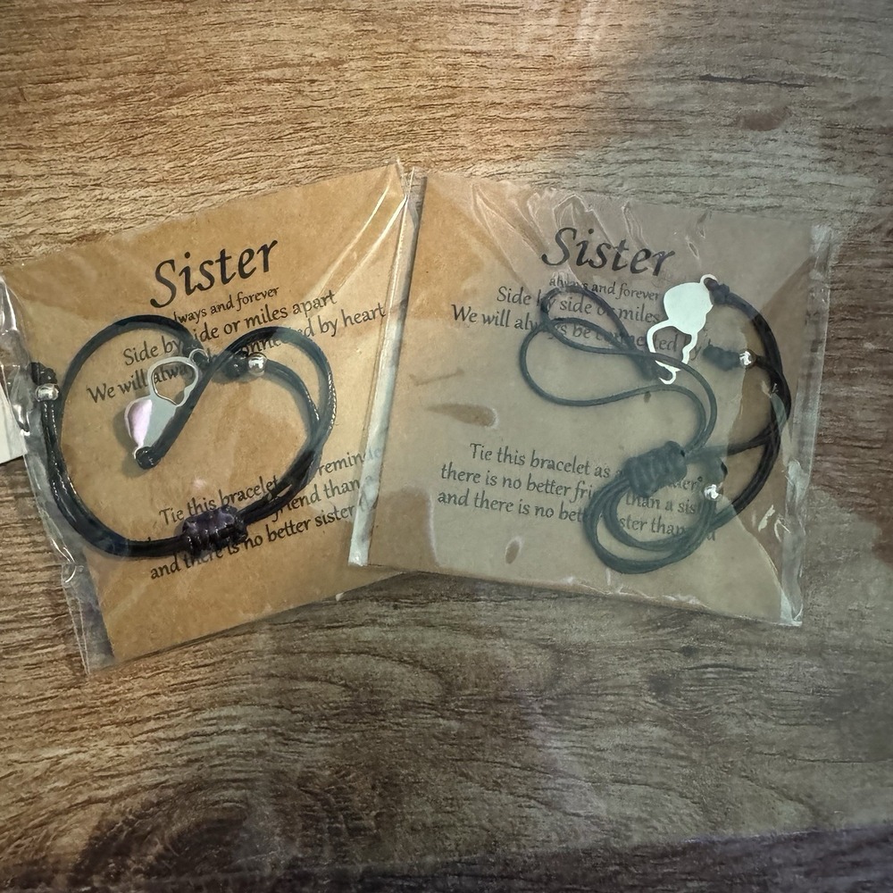 Heart Sisters Matching bracelets 2 pcs‎ set adjustable size